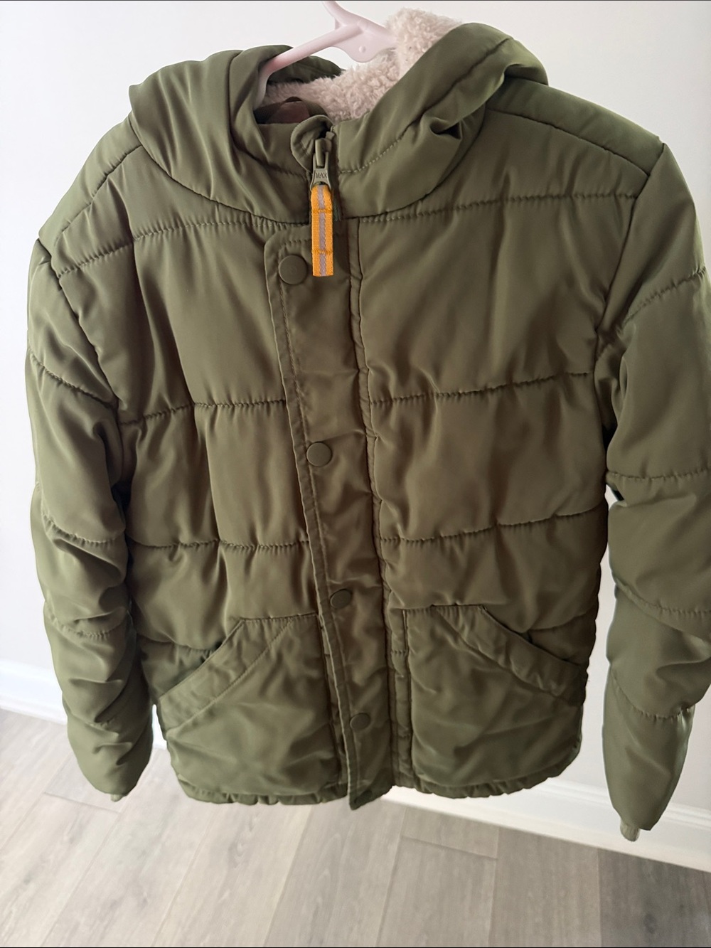 Cat & jack Olive Hooded Puffer Jacket - Warm Quilted Coat